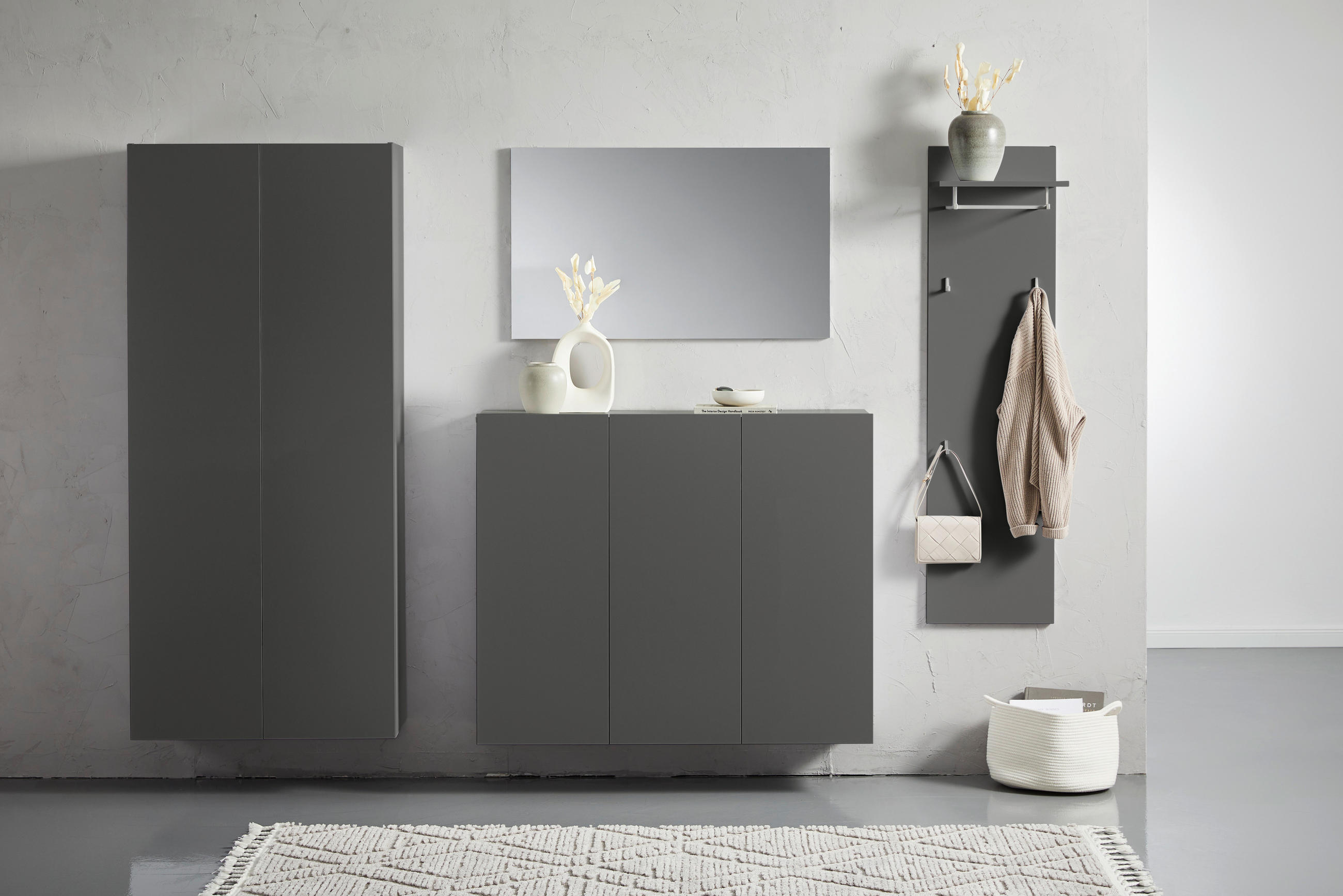 GARDEROBENSCHRANK 80/180/34 cm - Anthrazit, Design, Holzwerkstoff (80/180/34cm) - Hom`in