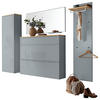 GARDEROBE 5-teilig  in 255/195/31 cm  - Grau, Design, Glas/Holz (255/195/31cm)