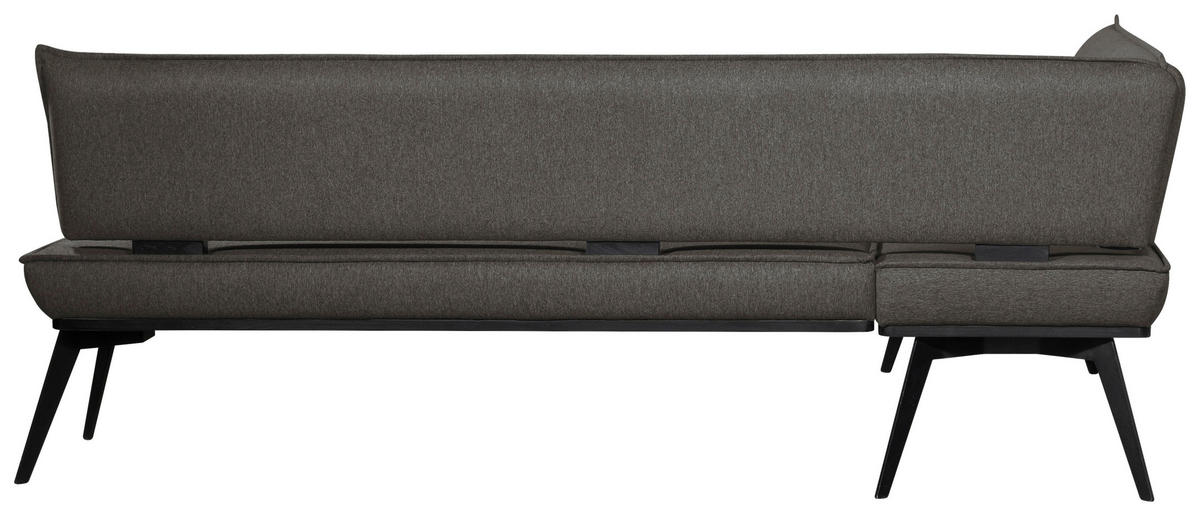 ECKBANK 165/235 cm Webstoff Schwarz Buche massiv   - Schwarz, Basics, Holz/Textil (165/235cm) - Carryhome