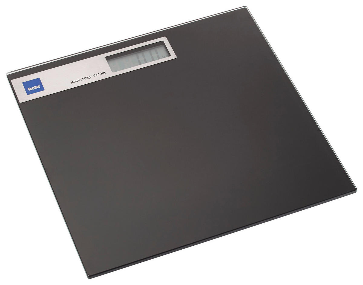 PERSONENWAAGE  - Schwarz, Basics, Glas (30/2cm) - Kela
