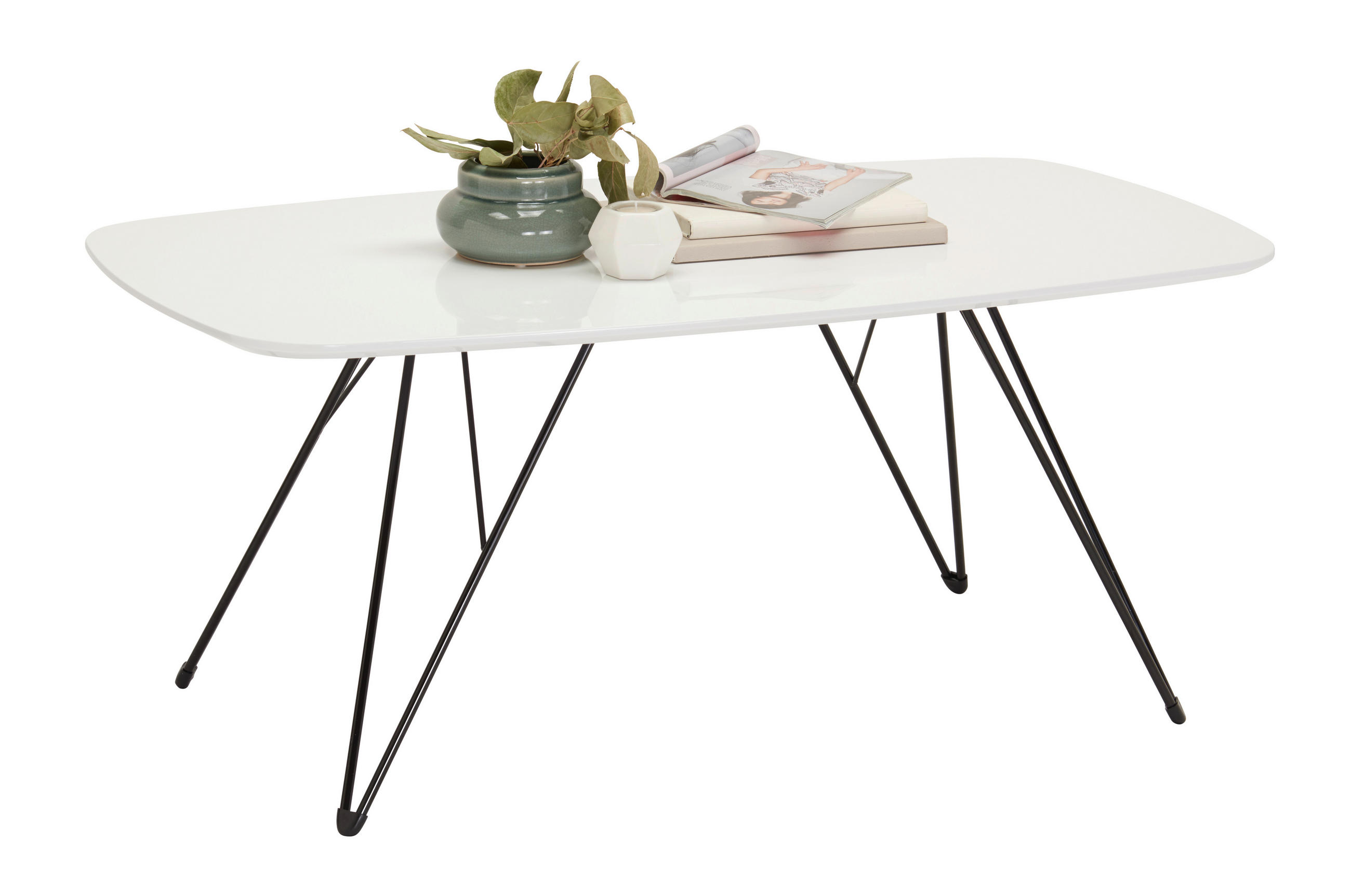 KLUB STOLIĆ crna, bijela  metal, drvni materijal  - bijela/crna, Design, drvni materijal/metal (110/60/46cm) - Carryhome