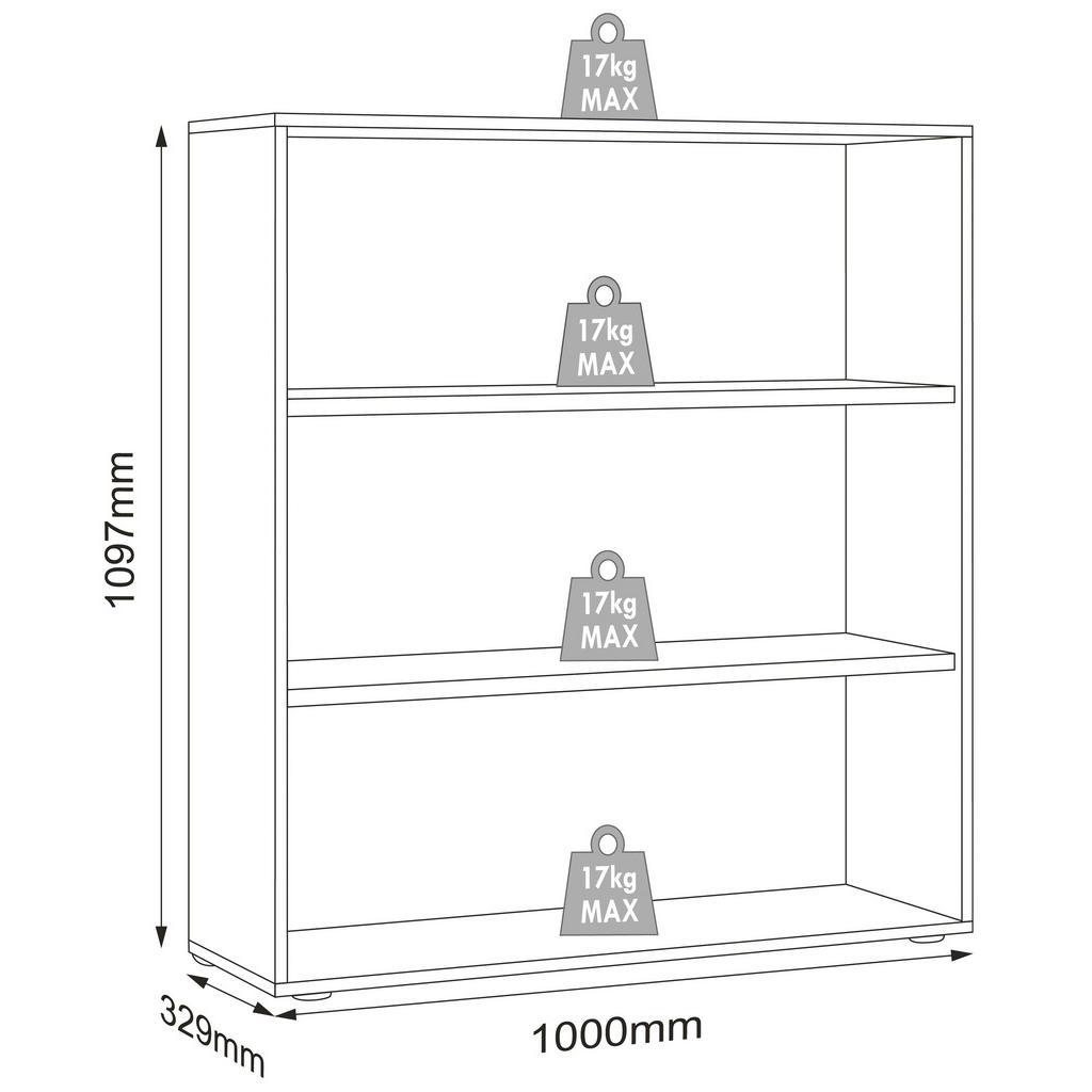 Thumbnail - Mid.you Aktenregal Salia, Anthrazit, Honigeiche, Holzwerkstoff, 2 Fächer, 100x110x33 cm, stehend, Arbeitszimmer, Büroreg...