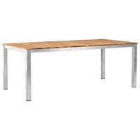 GARTENTISCH 200/100/74 cm Holz, Metall rechteckig  - Zinkfarben/Akaziefarben, KONVENTIONELL, Holz/Metall (200/100/74cm) - Gardenson