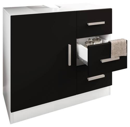 WASCHBECKENUNTERSCHRANK 63/55,8/30 cm  - Schwarz/Weiß, MODERN, Holzwerkstoff/Kunststoff (63/55,8/30cm) - MID.YOU