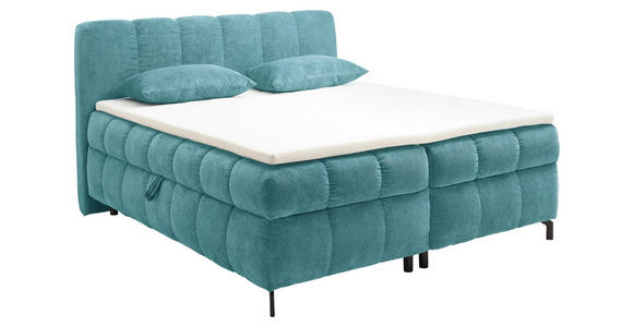 BOXBETT 180/200 cm  in Petrol  - Petrol/Schwarz, KONVENTIONELL, Kunststoff/Textil (180/200cm) - Hom`in