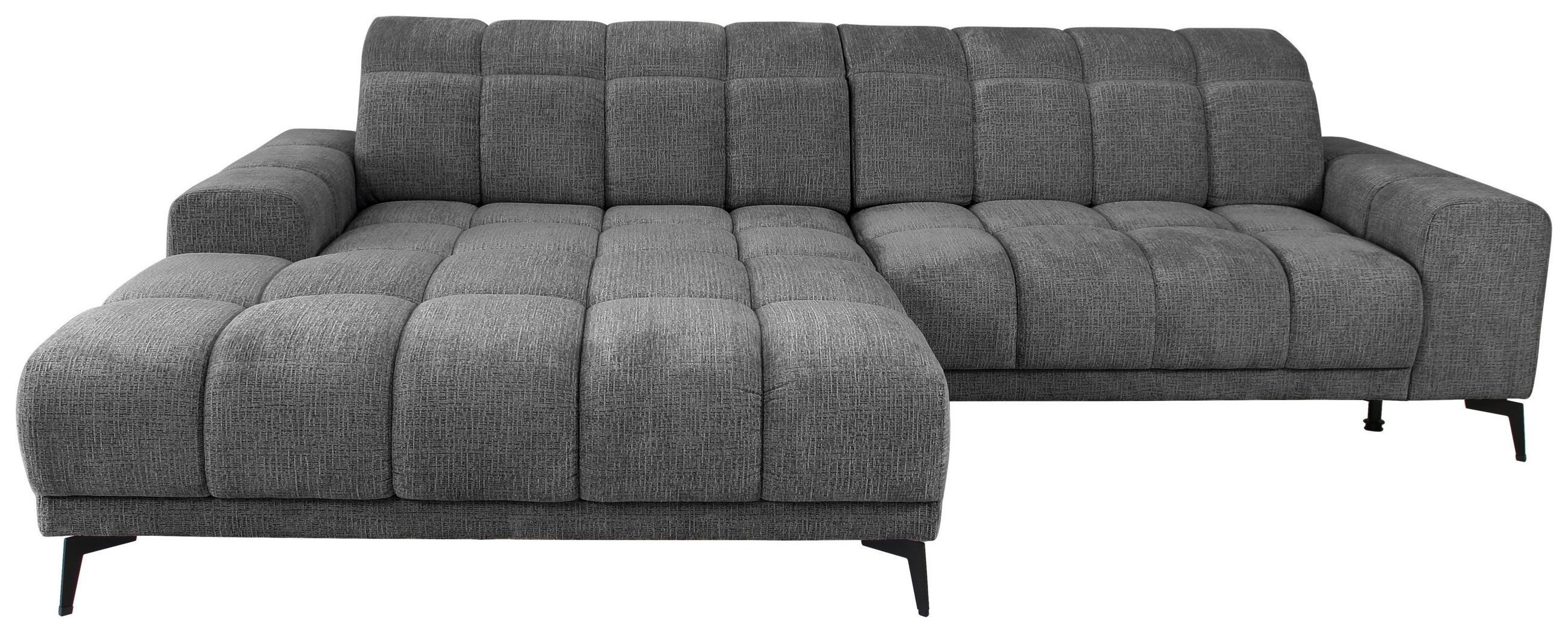 ECKSOFA inkl.Funktionen Anthrazit Chenille  - Anthrazit/Schwarz, MODERN, Textil/Metall (195/300cm) - Xora