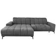 ECKSOFA inkl.Funktionen Anthrazit Chenille  - Anthrazit/Schwarz, MODERN, Textil/Metall (195/300cm) - Xora