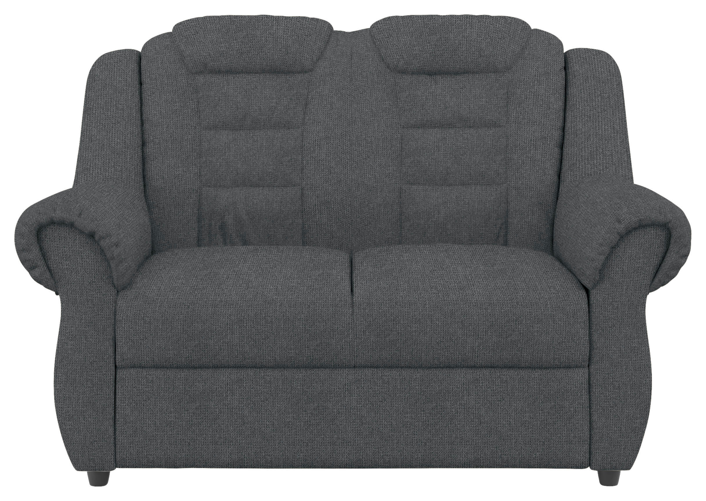 2-SITZER-SOFA Chenille Dunkelgrau  - Dunkelgrau/Schwarz, KONVENTIONELL, Kunststoff/Textil (145/102/101cm) - Livetastic