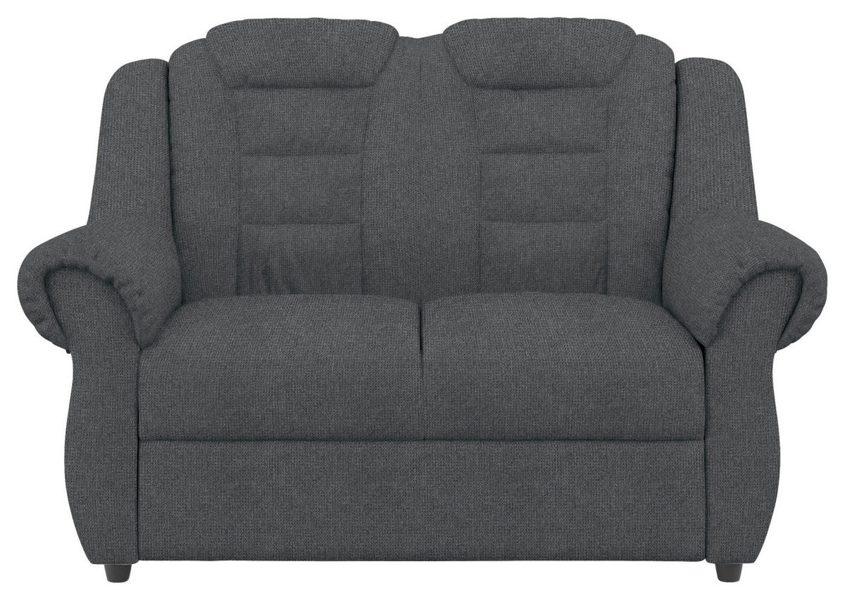 SITZGARNITUR Chenille Dunkelgrau  - Dunkelgrau/Schwarz, KONVENTIONELL, Kunststoff/Textil - Livetastic