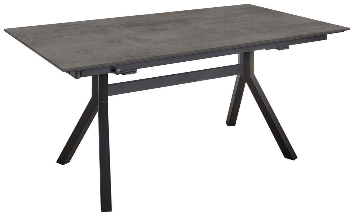 ESSTISCH Schwarz, Schieferfarben rechteckig  ausziehbar, in verschiedenen Größen erhältlich, in verschiedenen Holzdekoren erhältlich  - Schieferfarben/Schwarz, Basics, Holzwerkstoff/Metall (160-260/95/76cm) - Celina Home