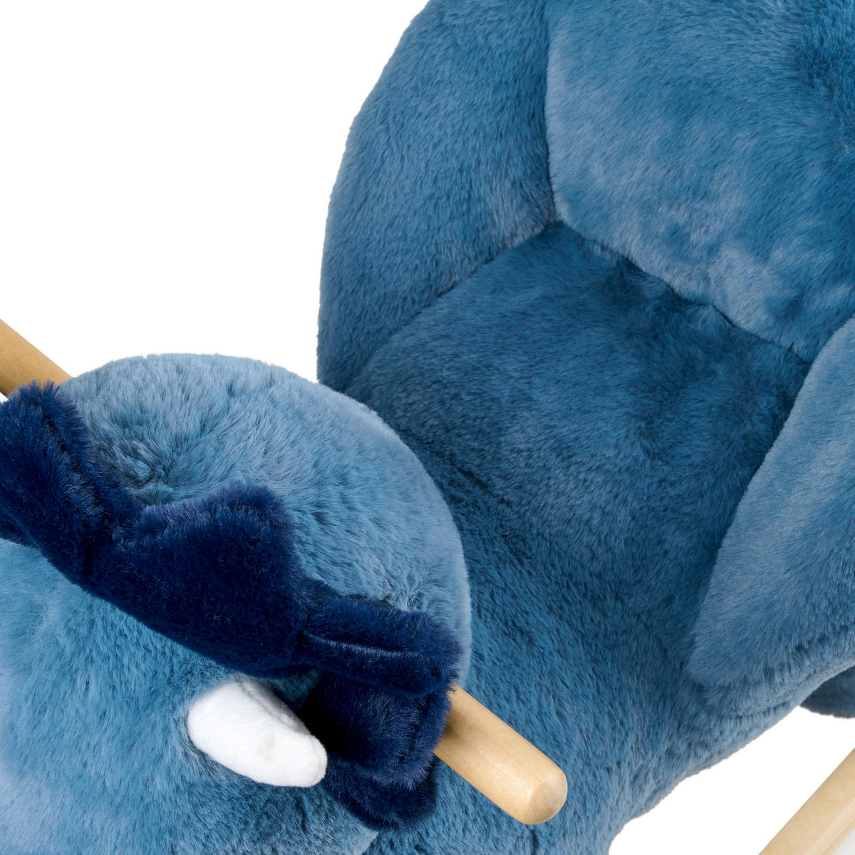 SCHAUKELTIER  - Blau/Ecru, Trend, Holz/Textil (68/33/55cm) - Patinio