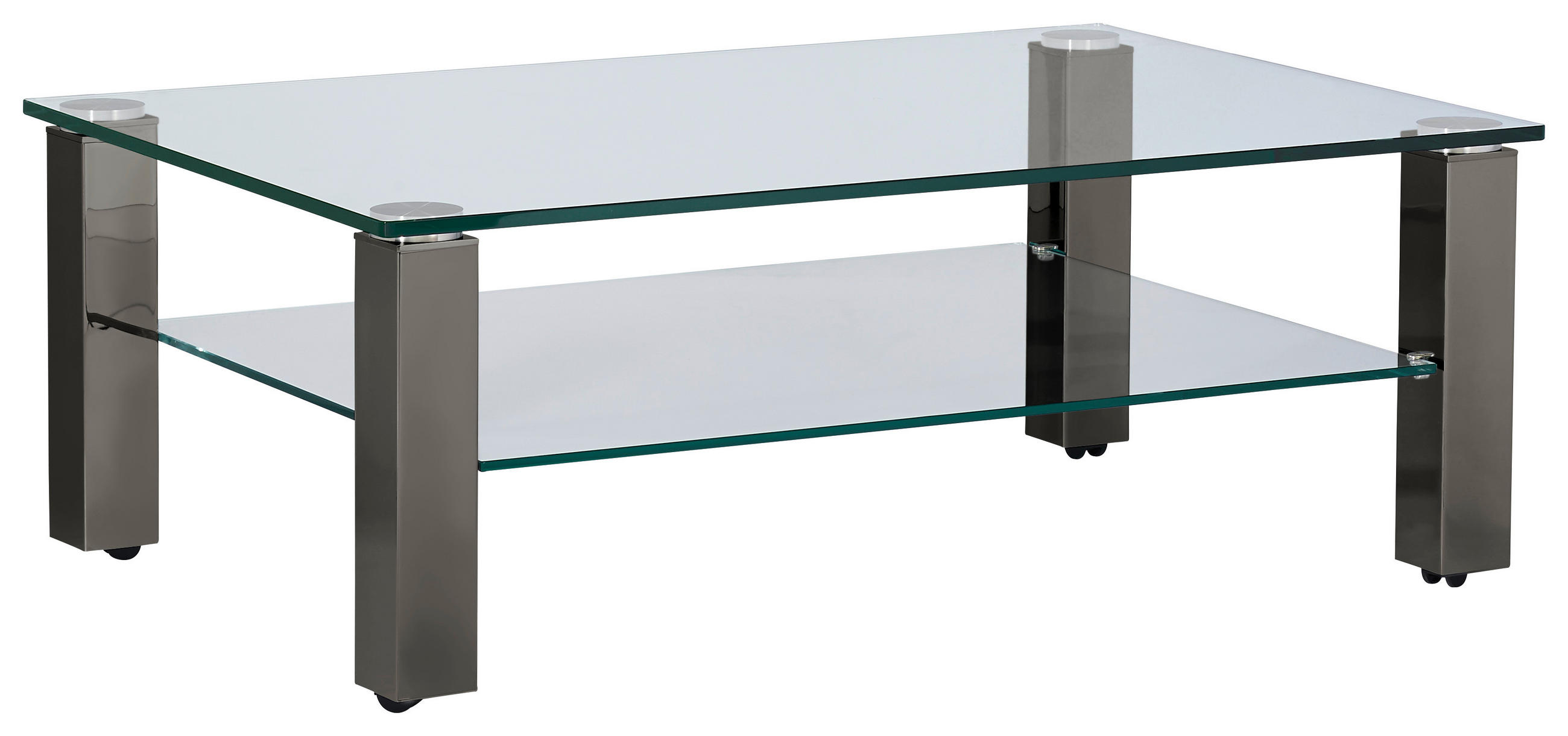 COUCHTISCH Kristallglas 110/70/42,5 cm rechteckig Grau  - Grau, Design, Glas/Kunststoff (110/70/42,5cm)