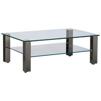 COUCHTISCH Kristallglas 110/70/42,5 cm rechteckig Grau  - Grau, Design, Glas/Kunststoff (110/70/42,5cm)