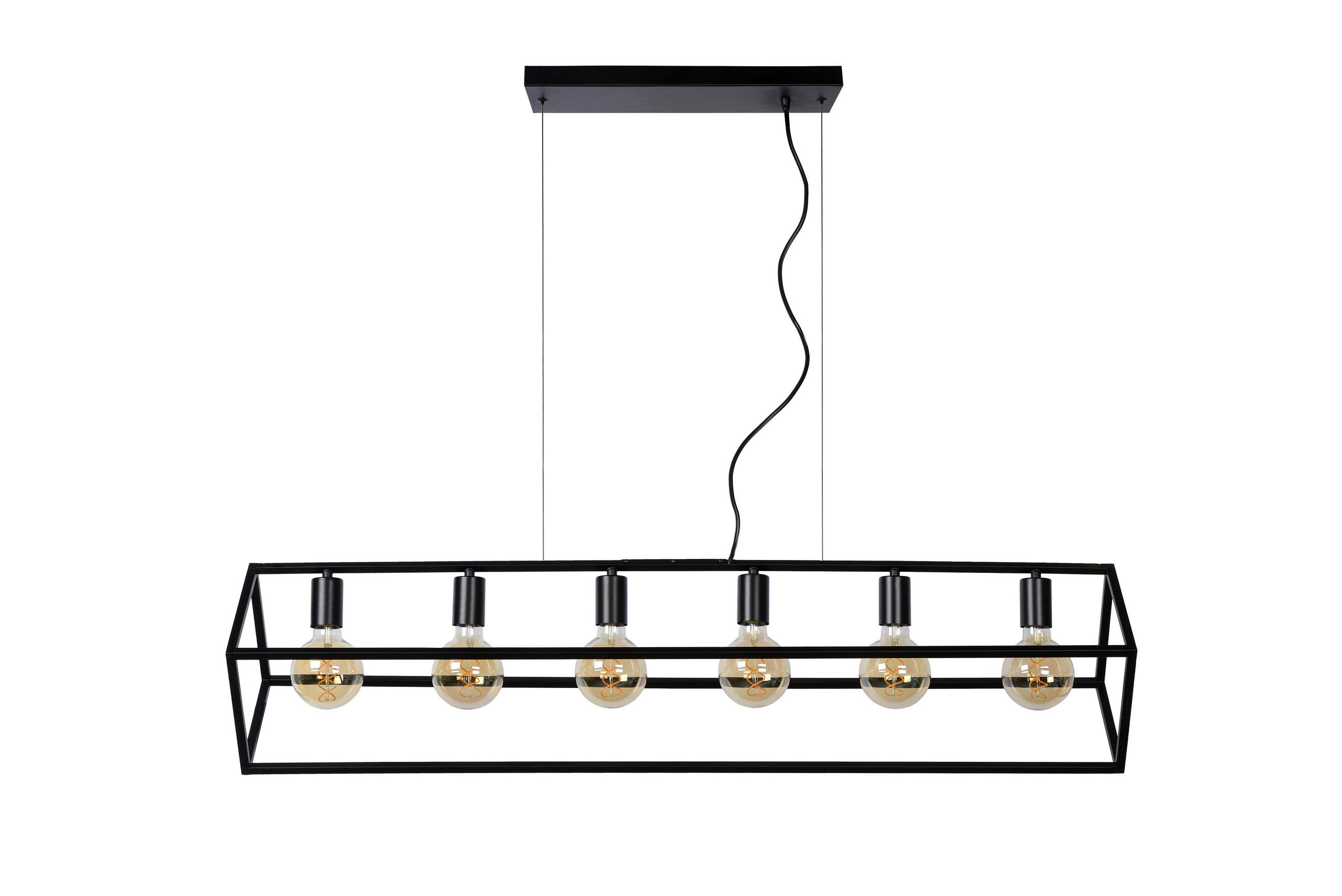 HÄNGELEUCHTE Fabian 120/25/161 cm   - Schwarz, Basics, Metall (120/25/161cm) - Lucide