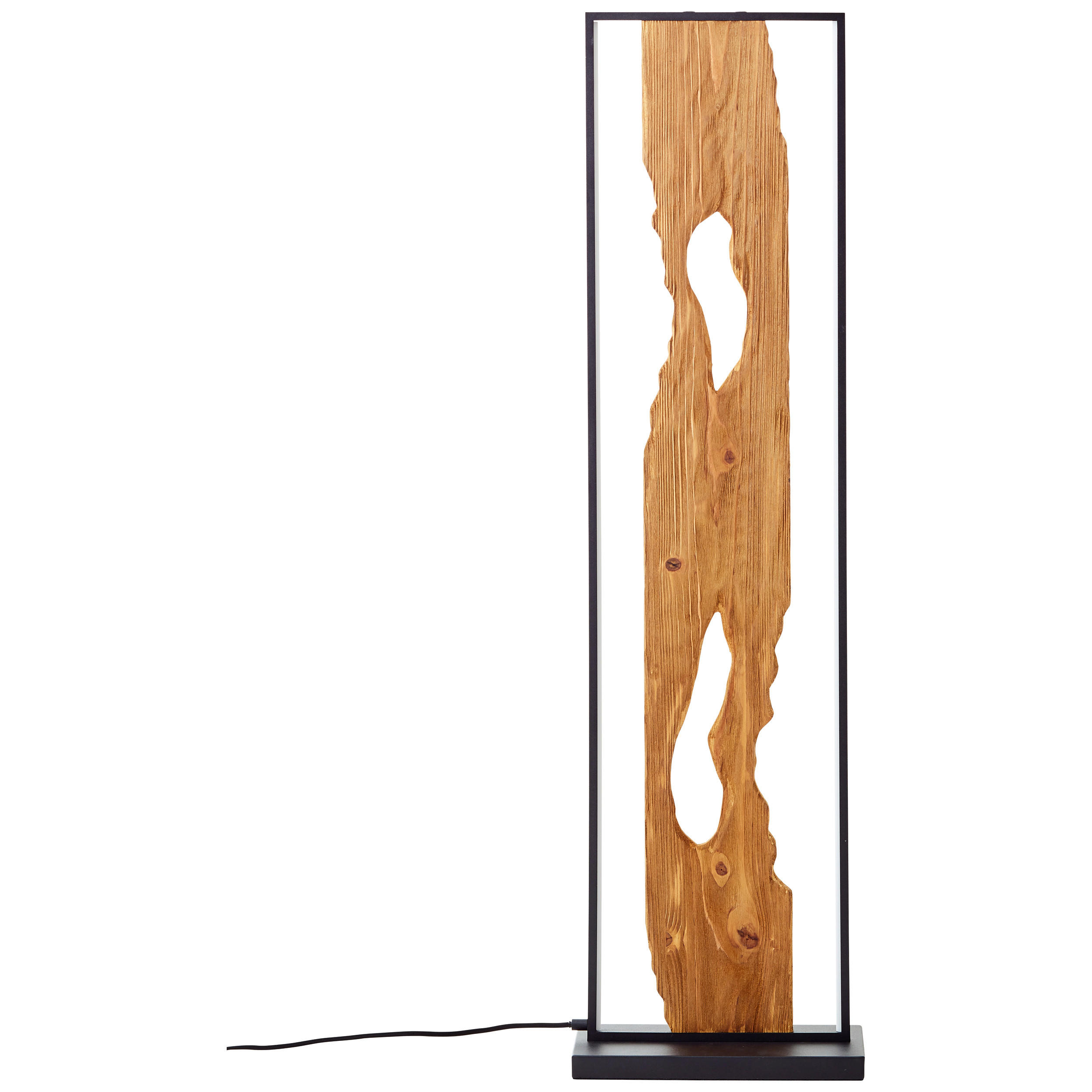 LED-STEHLEUCHTE Chaumont 33/18/120 cm   - Schwarz/Braun, Design, Holz/Metall (33/18/120cm)