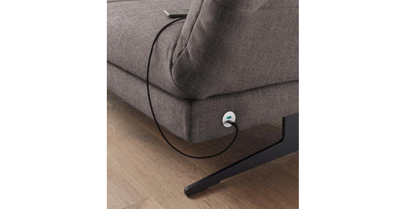 ECKSOFA  in Flachgewebe Greige  176-217/279-327 cm  - Greige/Schwarz, Design, Textil/Metall (176-217/279-327cm) - Dieter Knoll