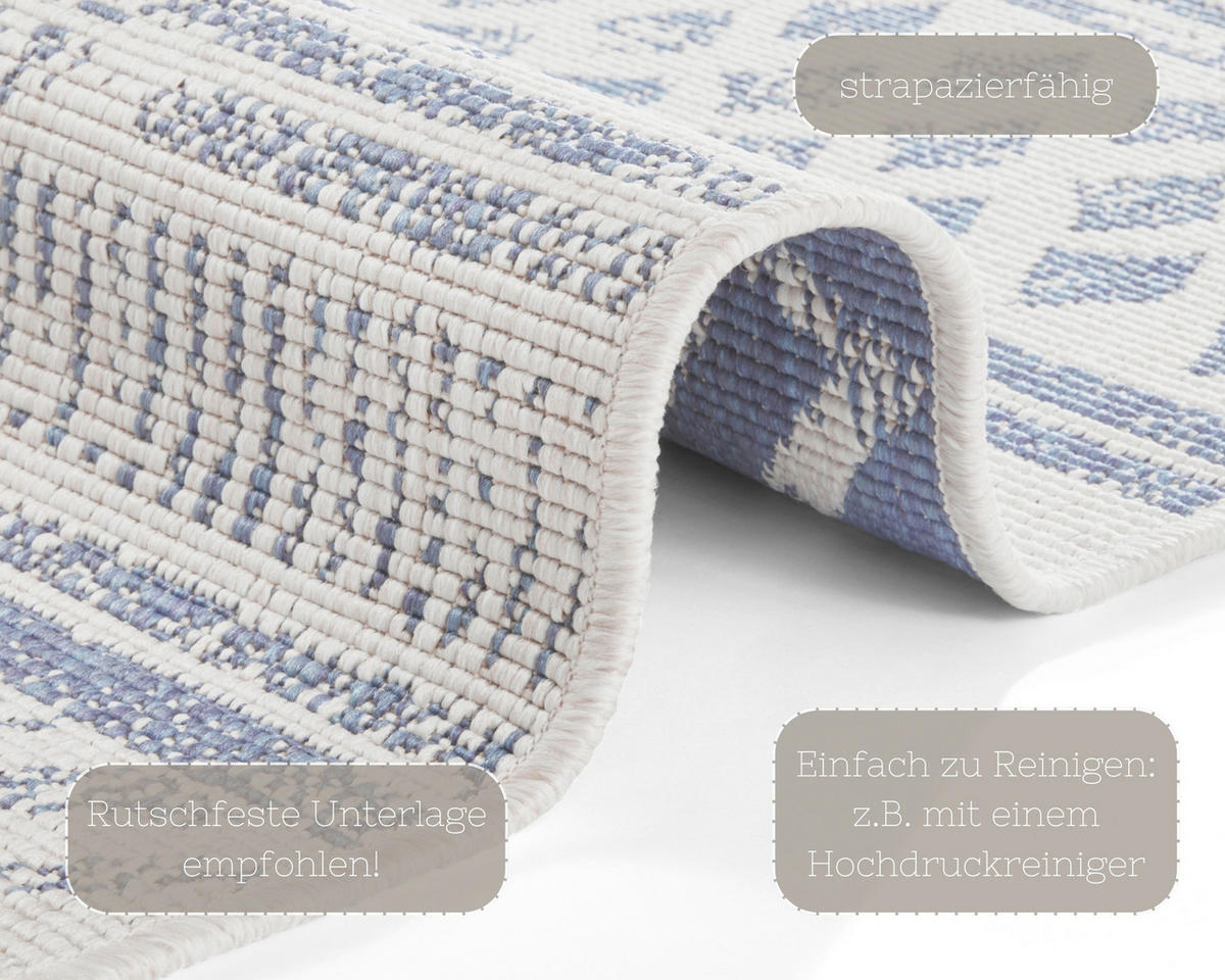 LÄUFER 80/250 cm Twin Supreme  - Blau/Creme, Design, Kunststoff (80/250cm) - Hanse Home