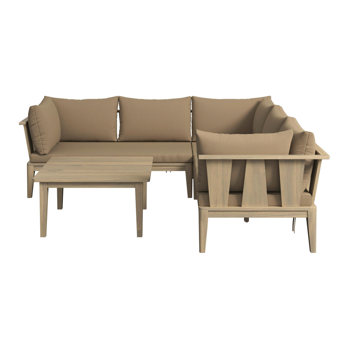 Set Lounge  223/223 cm   - culoare lemn acacia/culoare lemn tec, Natur, plastic/lemn (223/223cm) - Ambia Garden