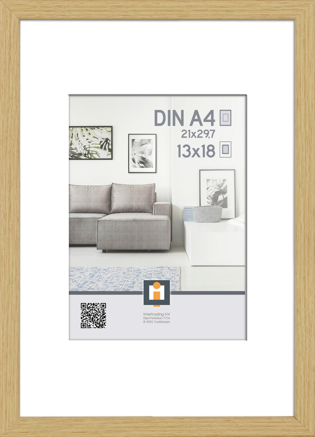 RÁM NA OBRAZY, 1 foto 21 cm x 29,7 cm - prírodná farba, Basics, plast (23/32/2,5cm)