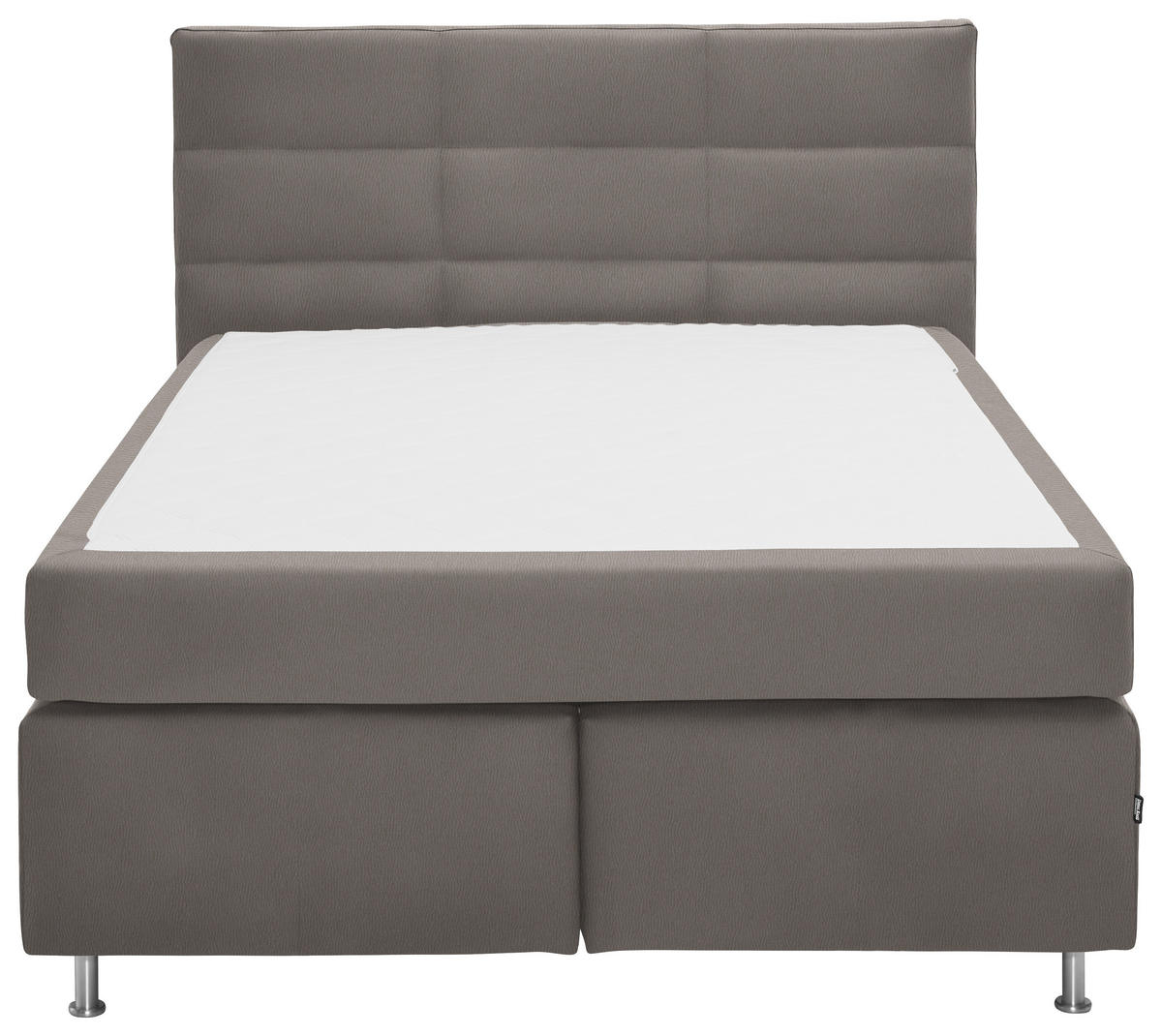 BOXSPRINGBETT 140/200 cm  in Schlammfarben  - Schlammfarben/Alufarben, Konventionell, Textil/Metall (140/200cm) - Dieter Knoll