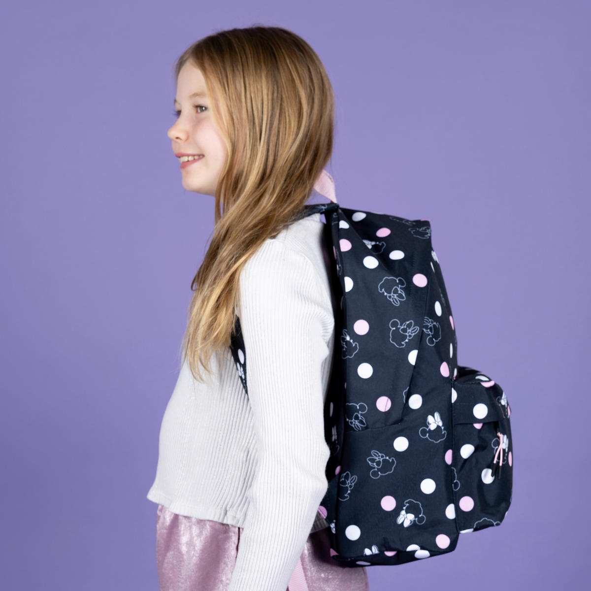 RUCKSACK Minnie Mouse  - Hellrosa/Schwarz, Basics, Textil (29/39/13,5cm) - Disney