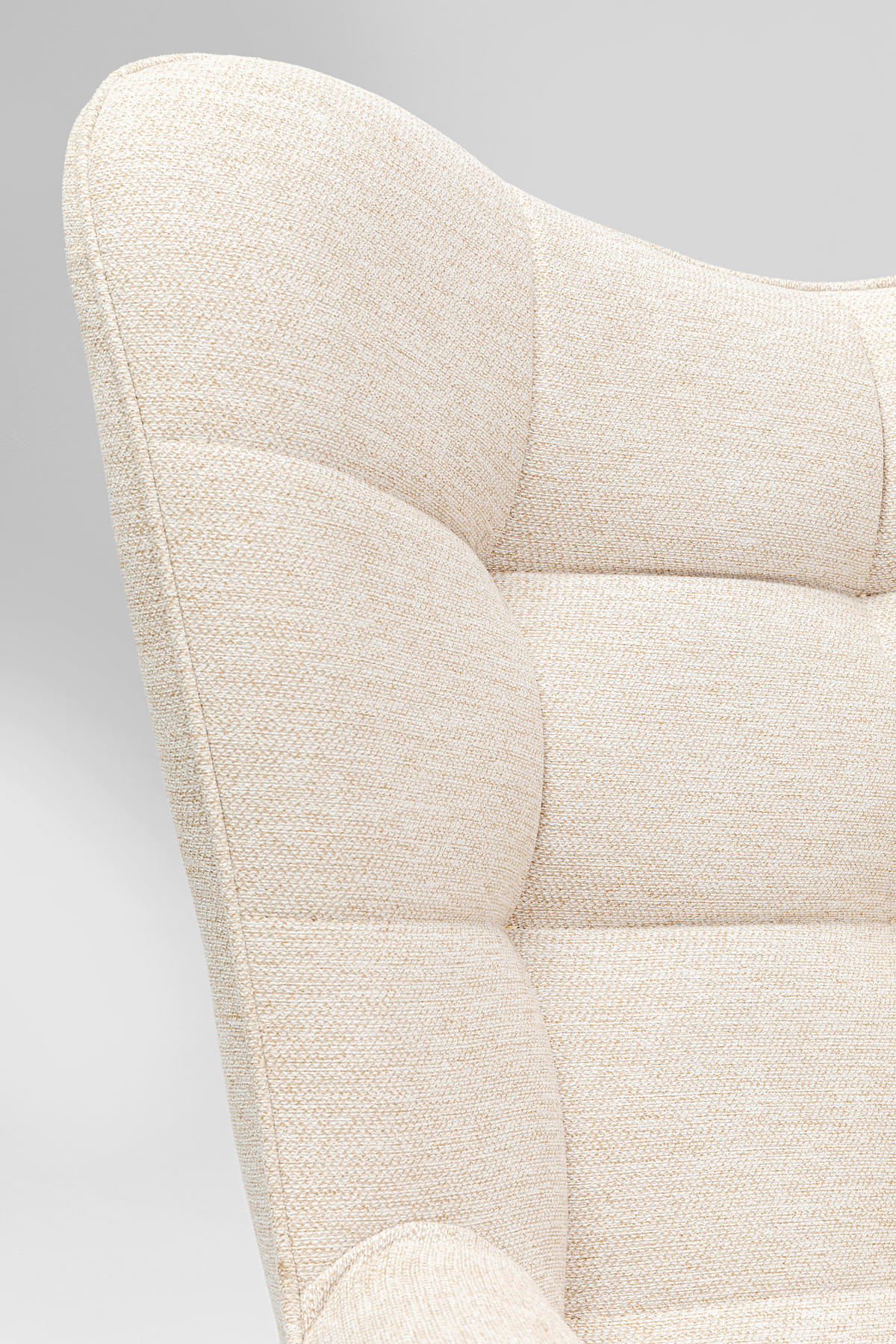 SESSEL in Chenille Schwarz, Beige  - Beige/Schwarz, Design, Textil/Metall (82/95/73cm) - Kare-Design