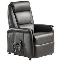 FERNSEHSESSEL  mit Aufstehhilfe Echtleder Dunkelbraun  - Dunkelbraun/Schwarz, KONVENTIONELL, Leder (74/110/85cm) - Himolla