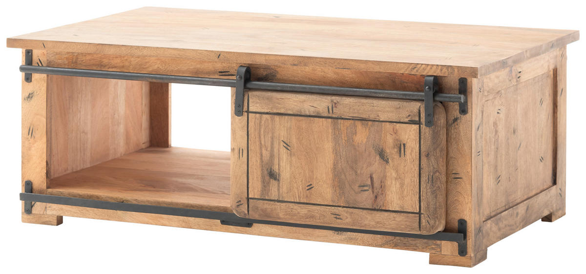KONFERENČNÍ STOLEK, antracitová, přírodní barvy, dřevo, 120/45/70 cm - přírodní barvy/antracitová, Lifestyle, kov/dřevo (120/45/70cm) - MID.YOU
