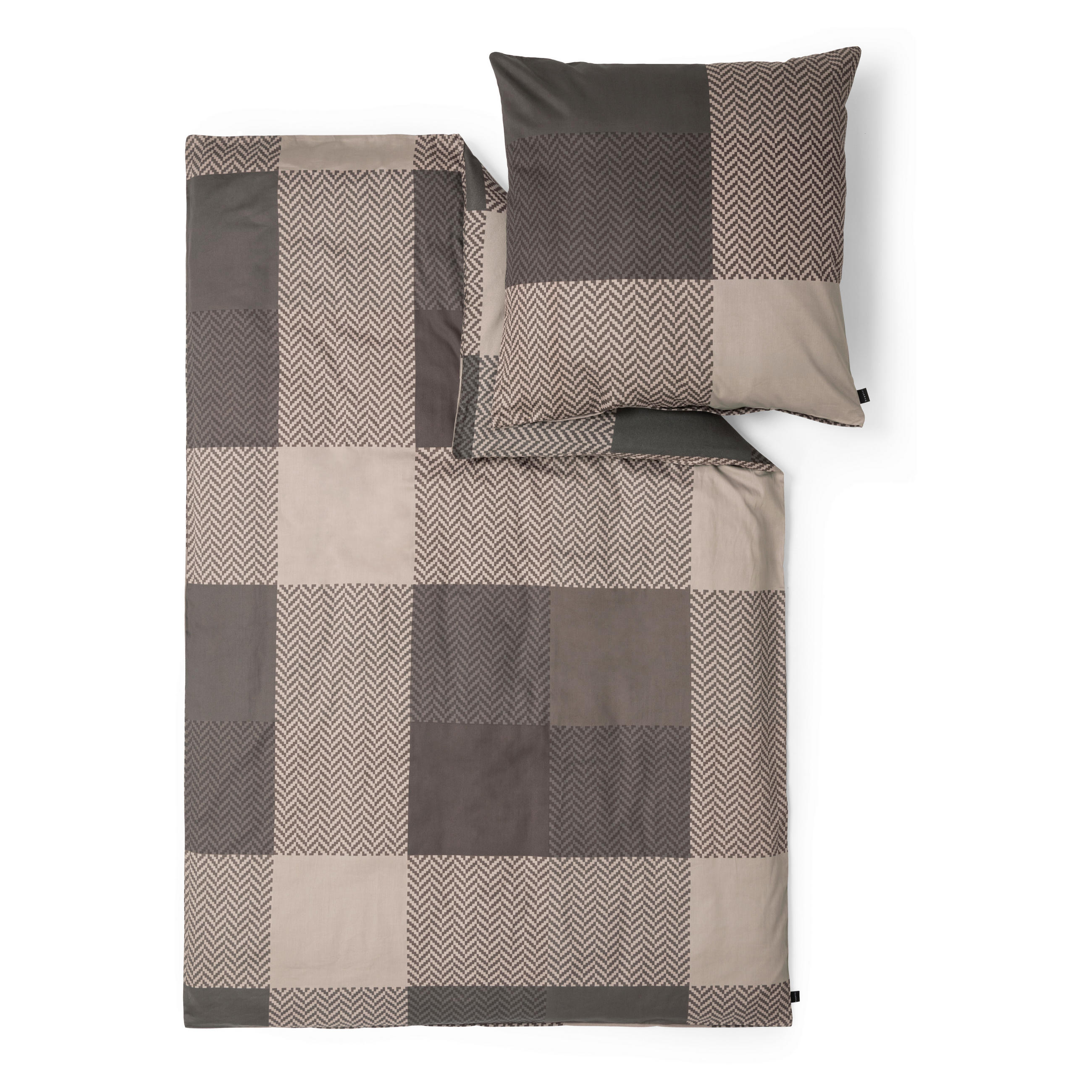 POSTEĽNÁ BIELIZEŇ, flanel, makosatén, hnedá, béžová, 140/200 cm  - hnedá/béžová, Basics, textil (140/200cm) - Bugatti
