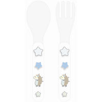 DEČJI PRIBOR ZA JELO - bela/plava, Trendi, plastika (13,5cm) - My Baby Lou