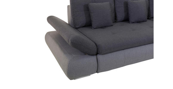 ECKSOFA in Webstoff Anthrazit, Hellgrau  - Chromfarben/Anthrazit, Design, Kunststoff/Textil (302/187cm) - Carryhome