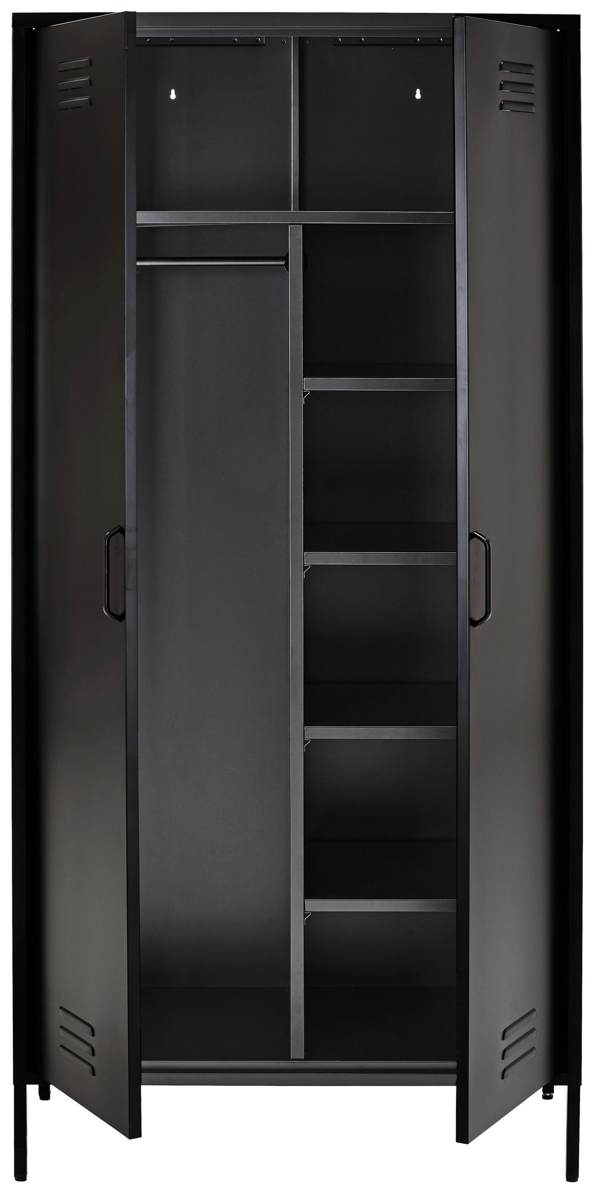 MEHRZWECKSCHRANK 90/185/50 cm  in Schwarz  - Schwarz, Design, Metall (90/185/50cm) - MID.YOU