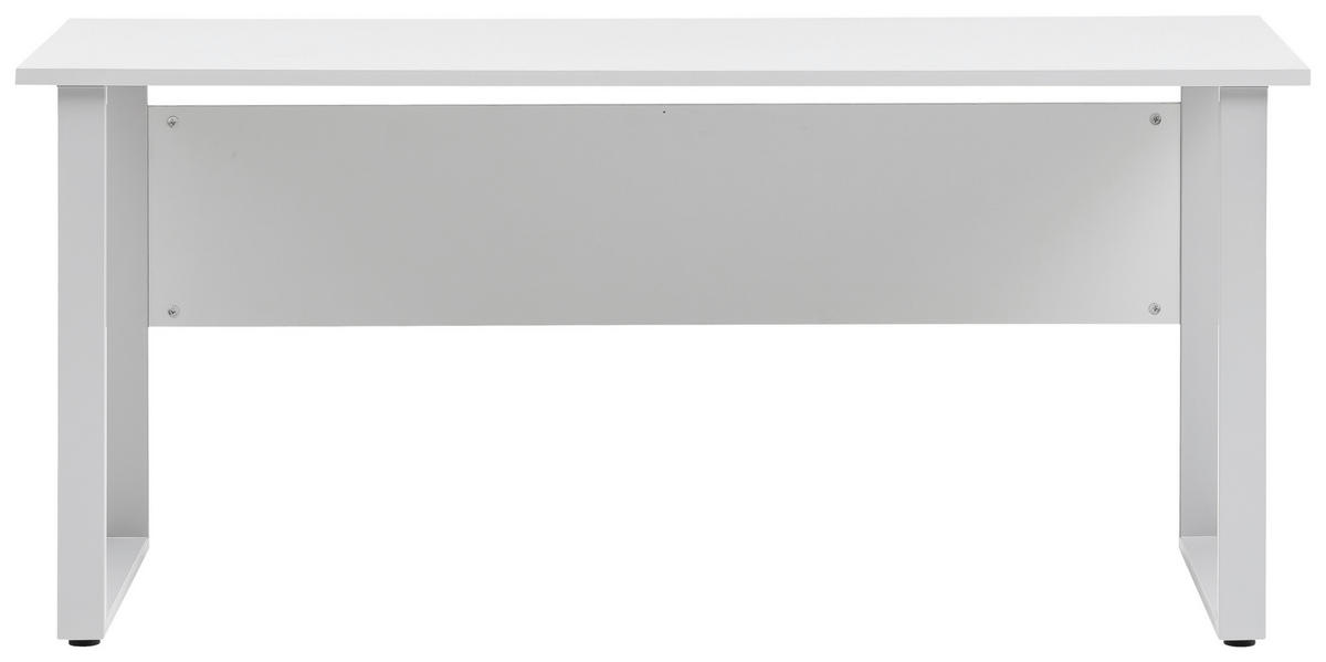 SCHREIBTISCH 160/75/73,2 cm  in Alufarben, Hellgrau  - Hellgrau/Alufarben, KONVENTIONELL, Holzwerkstoff/Metall (160/75/73,2cm) - MID.YOU