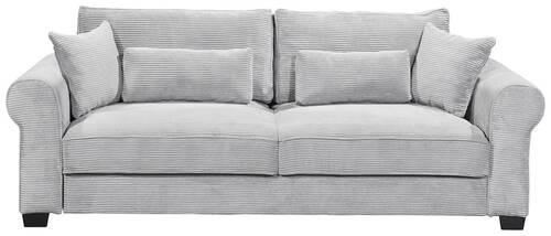 SCHLAFSOFA Cord Grau  - Schwarz/Grau, Basics, Kunststoff/Textil (250/95/125cm) - MID.YOU