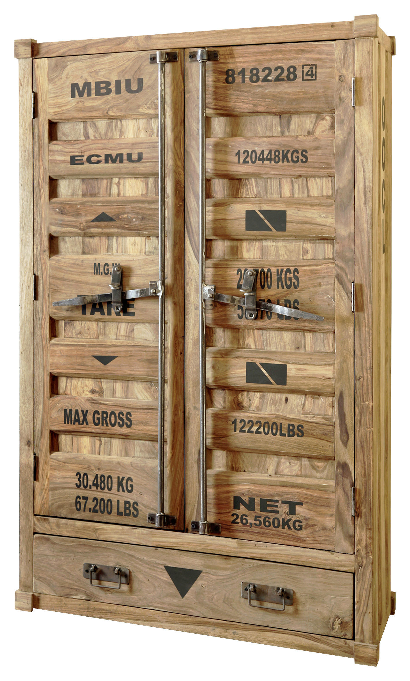 HIGHBOARD Sheesham massiv Sheeshamfarben - Sheeshamfarben, KONVENTIONELL, Holz/Metall (90/150/45cm) - Livetastic