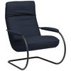 SESSEL in Echtleder Dunkelblau  - Schwarz/Dunkelblau, Design, Leder/Metall (80/104/99cm) - Koinor
