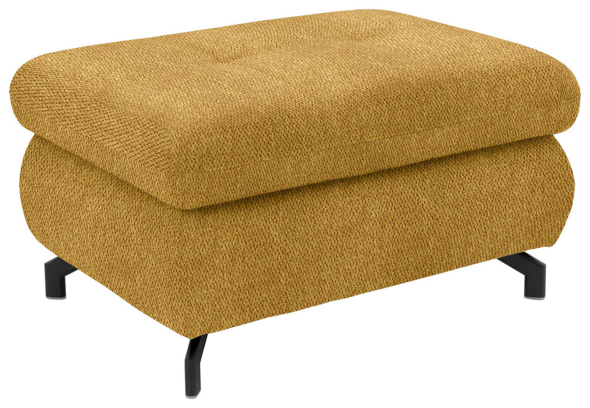 ECKSOFA Currygelb Chenille  - Currygelb/Schwarz, Design, Textil/Metall (310/220cm) - Beldomo Style