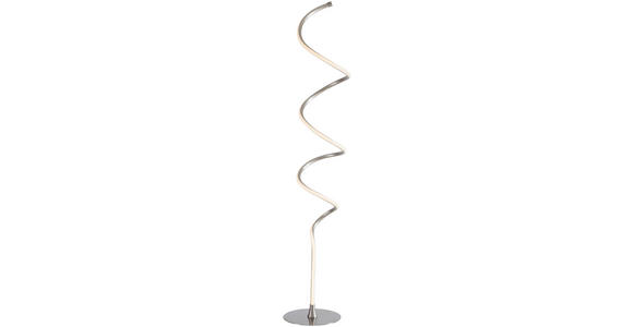Led Stehlampe Alicia Silber, Schlank Spiralförmig - Sandfarben/Silberfarben, MODERN, Kunststoff/Metall (25/125cm) - Luca Bessoni