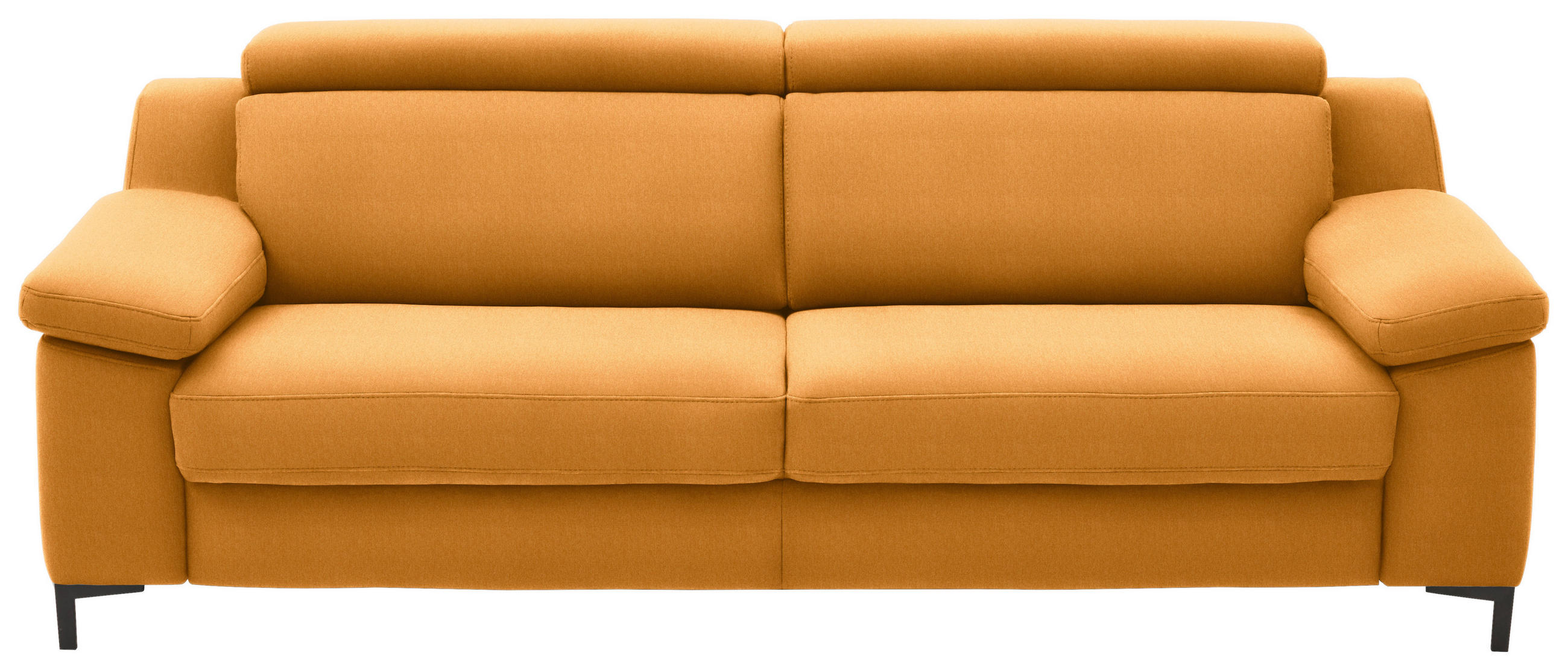 3-SITZER-SOFA in Chenille Currygelb  - Currygelb/Schwarz, Design, Textil/Metall (230/104/104cm) - Valdera