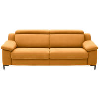 3-SITZER-SOFA in Chenille Currygelb  - Currygelb/Schwarz, Design, Textil/Metall (230/104/104cm) - Valdera