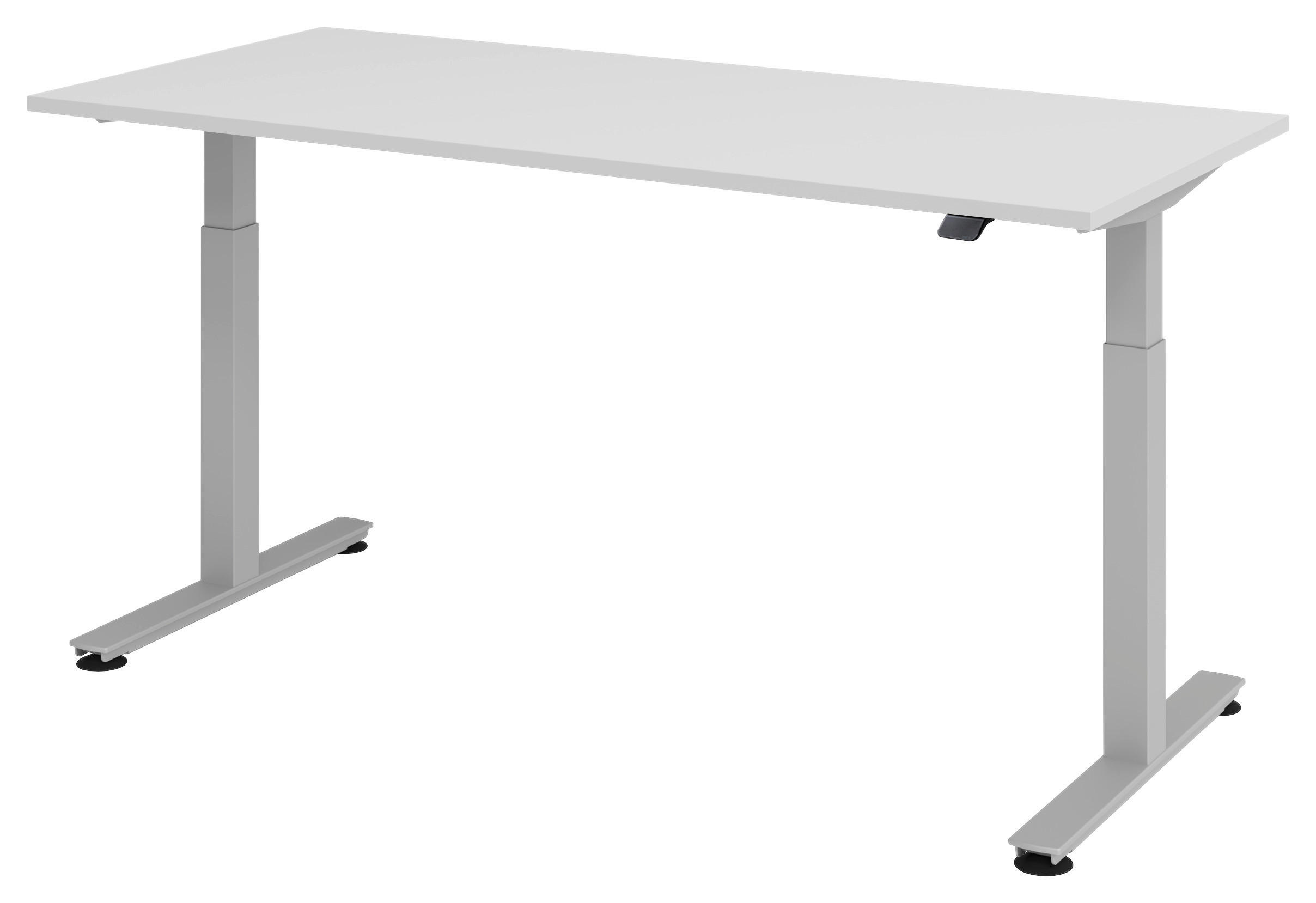 SCHREIBTISCH höhenverstellbar, in verschiedenen Holz-Dekoren erhältlich  - Silberfarben/Grau, KONVENTIONELL, Holzwerkstoff/Metall (180/80/72-119cm) - Venda
