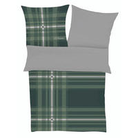 WENDEBETTWÄSCHE 2-teilig Makosatin 140/200 cm  - Grau/Grün, Basics, Textil (140/200cm) - S. Oliver