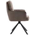 ARMLEHNSTUHL  Stoffauswahl, Sitzfläche 180° drehbar Cord  - Taupe/Schwarz, Design, Textil/Metall (62/95/67cm) - Novel