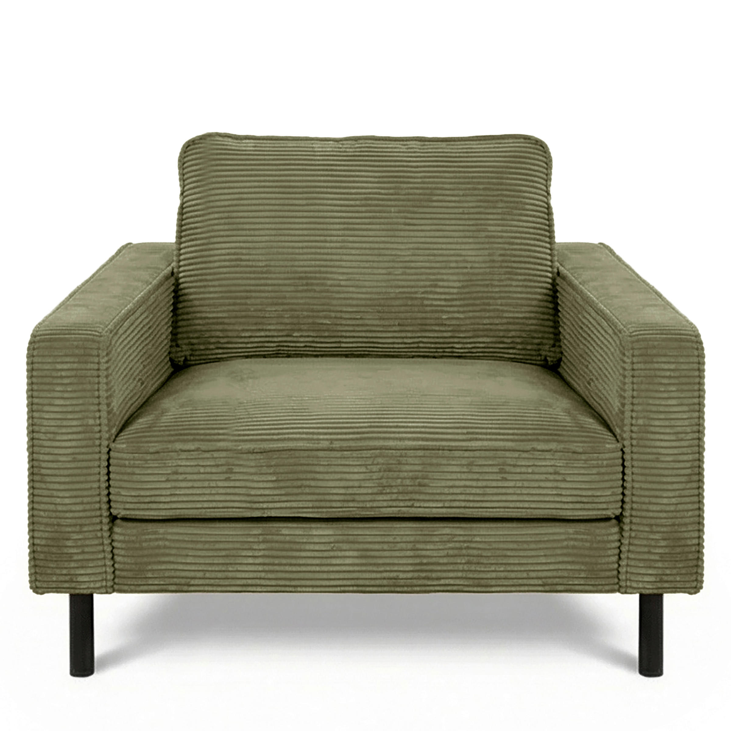 SESSEL Cord Olivgrün  - Schwarz/Olivgrün, Design, Textil/Metall (88/85/92cm) - Livetastic