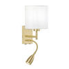 VÄGGLAMPA Dreamer 16/28 cm   - sandfärgad/nickelfärgad, Basics, metall/textil (16/28cm) - Fischer & Honsel