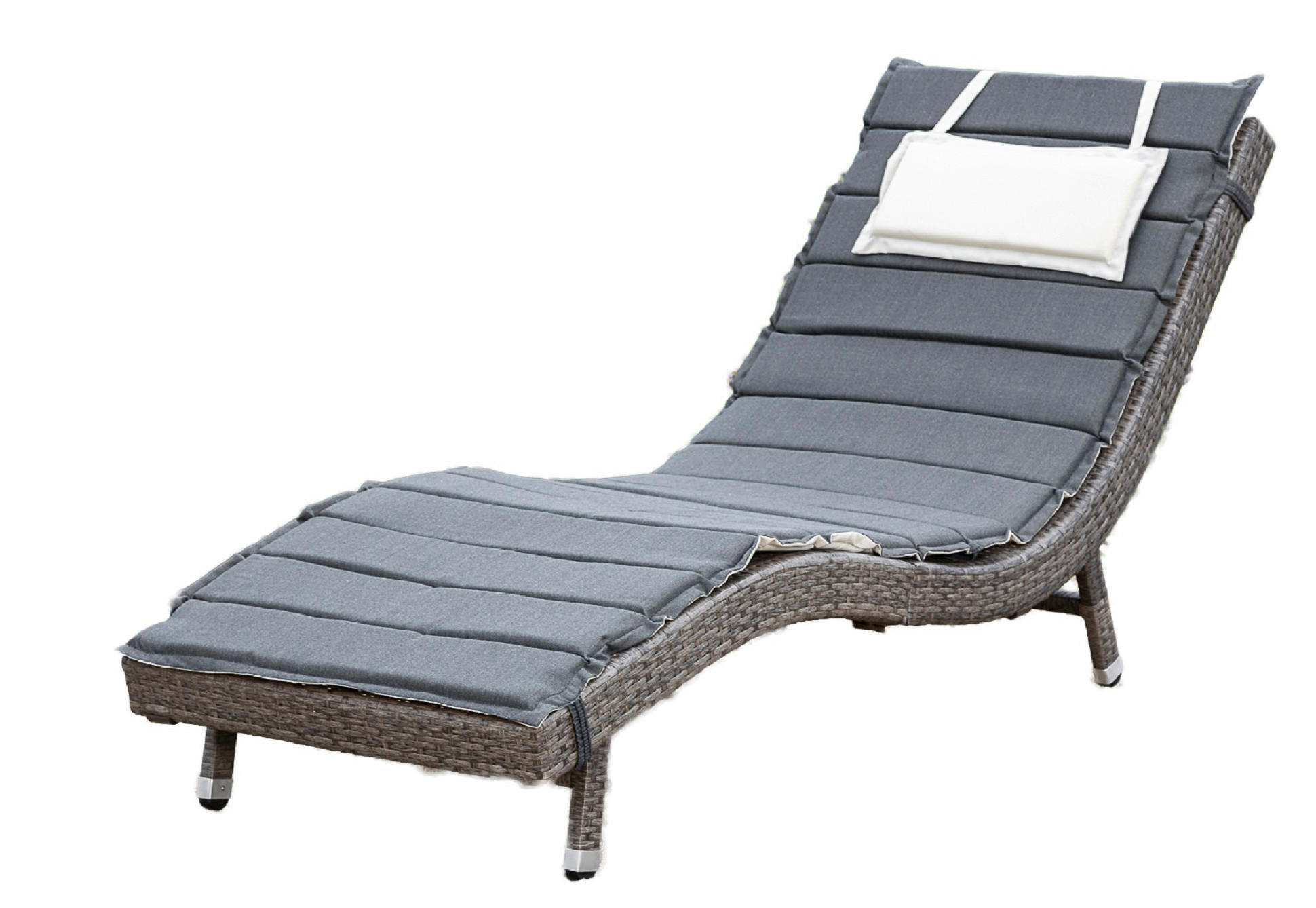 GARTENLIEGE 188/75/66 cm  - Creme/Braun, MODERN, Kunststoff/Metall (188/75/66cm) - Gardenson