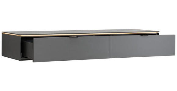 HÄNGEELEMENT in Anthrazit   - Anthrazit/Schwarz, Design, Holzwerkstoff/Metall (140/20,5/40cm) - Dieter Knoll