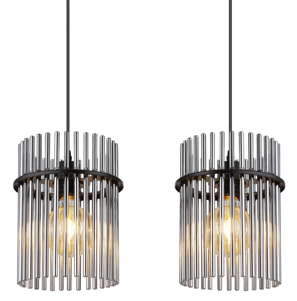HÄNGLAMPA GORLEY 110/20/140 cm  - grå/svart, Trend, metall/glas (110/20/140cm)