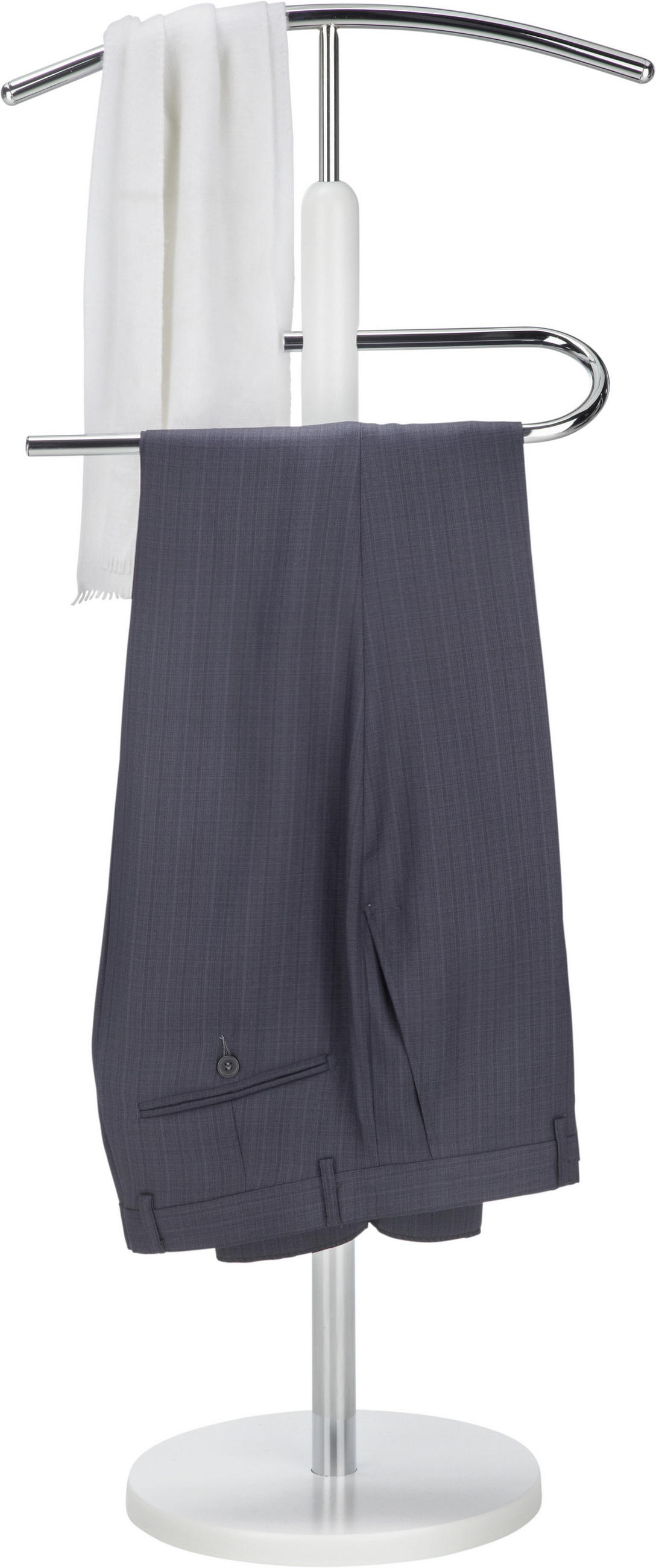 HERRBETJÄNT - vit/kromfärg, Klassisk, metall/trämaterial (42/110/30cm)