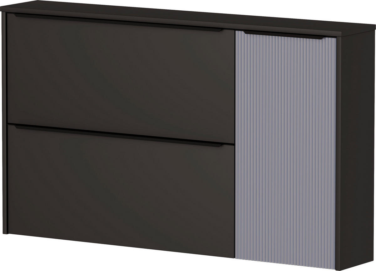HÄNGESCHUHSCHRANK  in 137/80/23 cm  - Graublau/Anthrazit, Design, Glas/Holzwerkstoff (137/80/23cm) - Dieter Knoll